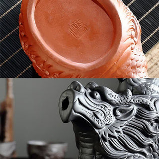 Buddha Gift Vintage Dragon Phoenix Ceramic Teapot