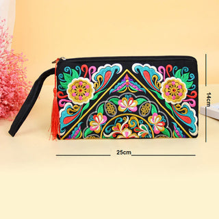 Buddha Gift Dragon Butterfly Cosmos Flower Embroidery Wallet Shopping Purse