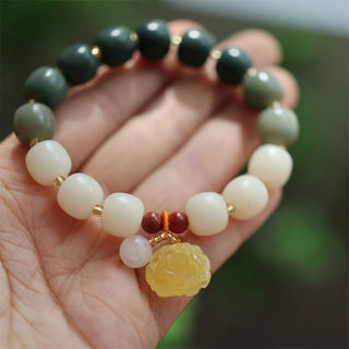 Buddha Gift Gradient Bodhi Seed Amber Lotus Peace Bracelet