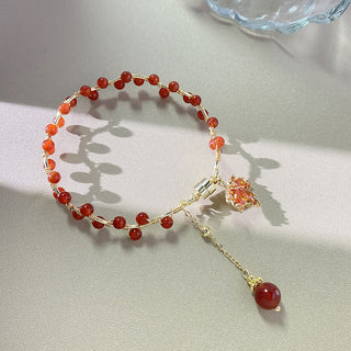 Buddha Gift Red Maple Leaf Luck Charm Bracelet