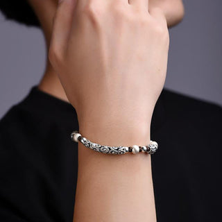 Buddha Gift Tibet Handmade Copper 999 Sterling Silver Auspicious Cloud Wealth String Bracelet