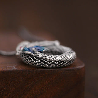 Buddha Gift 999 Sterling Silver Year Of The Dragon Auspicious Peace Buckle Carved Success Necklace Pendant