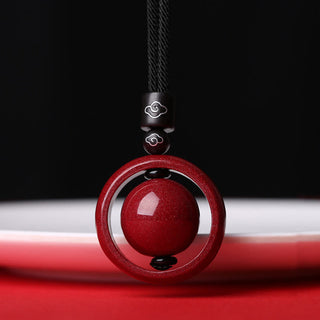 Buddha Gift Cinnabar Om Mani Padme Hum PiXiu Blessing Lucky Bead Necklace Pendant