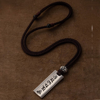 Buddha Gift 999 Sterling Silver Om Mani Padme Hum Engraved Lotus Wisdom Necklace Pendant