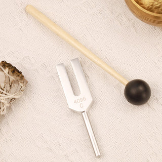 Buddha Gift Tuning Fork 4096HZ Aluminum Alloy Crystal Tuning Fork with Hammer for Chakra Healing