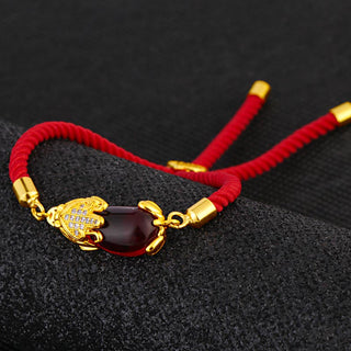 Buddha Gift Wealth Attractor Red Agate Pixiu Red String Bracelet