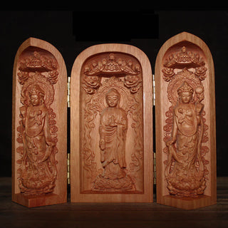 Buddha Gift Avalokitesvara Kwan Yin Buddha Cherry Wood Compassion Home Decoration Altar