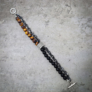 Buddha Gift Natural Tiger Eye Lazurite Protection Bracelet