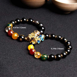 Buddha Gift Color-Changing Pixiu Obsidian Wealth Bracelet
