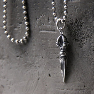 Buddha Gift 925 Sterling Silver Dorje Vajra Spiritual Power Strength Necklace Pendant