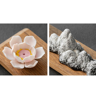 Buddha Gift Lotus Flower Tathagata Kwan Yin Avalokitesvara Ksitigarbha Meditation Ceramic Stick Incense Burner Decoration