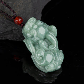 Buddha Gift Jade PiXiu Wealth Luck String Necklace Pendant