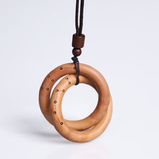 Buddha Gift Jujube Wood Taoist Yin Yang Ring Qiankun Circle Luck Ward Off Evil Spirits Necklace Pendant