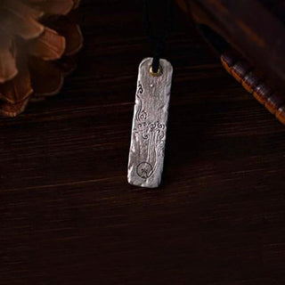 Buddha Gift Making A Fortune Chinese Character Copper Coin Wealth Necklace Pendant