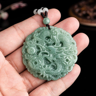 Buddha Gift Chinese Zodiac Dragon Jade Fortune Necklace String Pendant