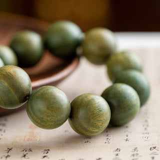 Buddha Gift Tibetan Green Sandalwood Soothing Cure Bracelet