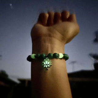 Buddha Gift Tibetan Turquoise Glowstone Luminous Bead Lotus Protection Bracelet