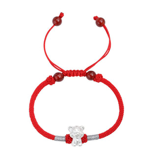 Buddha Gift 999 Sterling Silver Chinese Zodiac Luck Strength Red String Bracelet