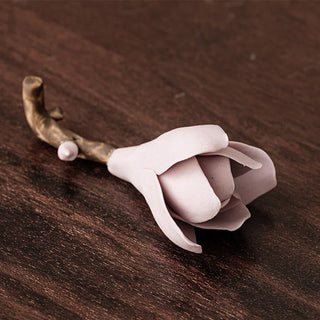 Buddha Gift Gardenia Flower Pattern Ceramic Healing Incense Burner Decoration