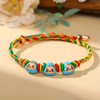 Buddha Gift Colorful Rope Zongzi Pattern Luck Handmade Child Adult Bracelet