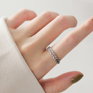 Buddha Gift Vintage Copper Coin Design Luck Adjustable Ring