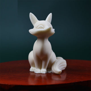 Buddha Gift Mini Nine Tailed Fox Ivory Fruit Protection Home Decoration