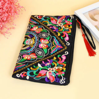 Buddha Gift Dragon Butterfly Cosmos Flower Embroidery Wallet Shopping Purse