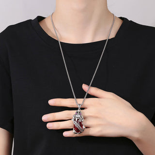 Buddha Gift PiXiu Garnet Copper Coin Wealth Luck Necklace Pendant