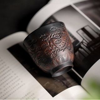 Buddha Gift Lotus Leaf Flower Landscape Dragon Bamboo Ceramic Teacup Kung Fu Tea Cup Bowl