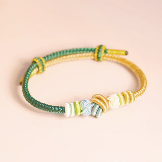Buddha Gift Two-Color Rope Handcrafted Eight Thread Peace Knot Luck Connection Bracelet
