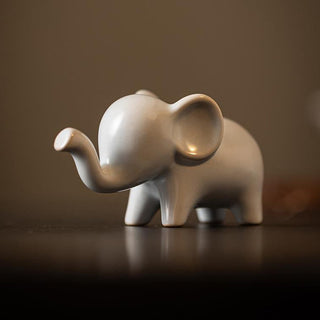 Buddha Gift Small Ceramic Elephant Home Tea Pet Figurine Desk Decoration