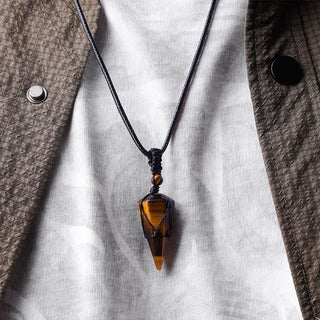 Buddha Gift Natural Stone Pointed Pendant Necklace