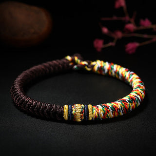 Buddha Gift Tibetan Handmade Multicolored Thread King Kong Knot Strength Braid String Bracelet