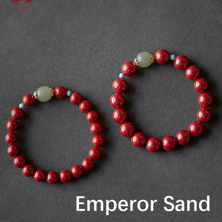 Buddha Gift Cinnabar Green Aventurine Fortune Luck Bracelet