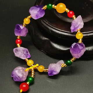 Buddha Gift Natural Amethyst Fortune Healing Bracelet
