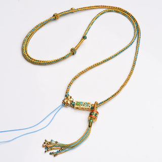 Buddha Gift Colorful String Copper Wealth Necklace Pendant