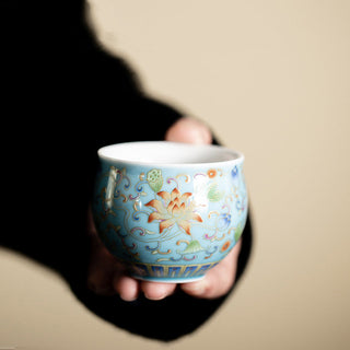 Buddha Gift Lotus Flower Pod Pattern Ceramic Teacup Kung Fu Tea Cup 80ml