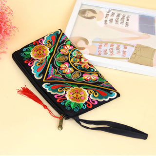 Buddha Gift Dragon Butterfly Cosmos Flower Embroidery Wallet Shopping Purse