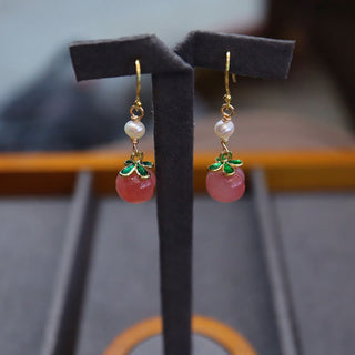 Buddha Gift Gold-plated Copper Natural Yanyuan Agate Pearl Positive Necklace Pendant Bracelet Earrings Set