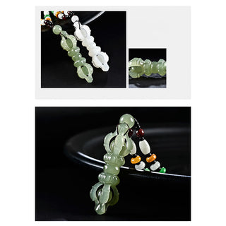 Buddha Gift Tibetan Natural Hetian Cyan Jade White Jade Dorje Vajra Engraved Success Necklace Pendant
