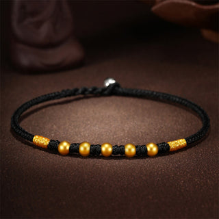 Buddha Gift 999 Gold Beads Luck King Kong Knot Handmade Braided Protection Bracelet