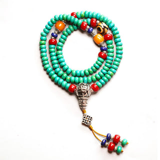 Buddha Gift 108 Mala Beads Tibetan Turquoise Dzi Bead Protection Bracelet