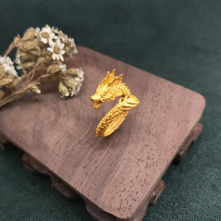 Buddha Gift Golden Dragon Success Strength Ring