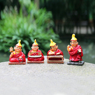 Buddha Gift Hand Painted Tibetan Lama Figures Carved Creative Home Office Car Decoration Ornament