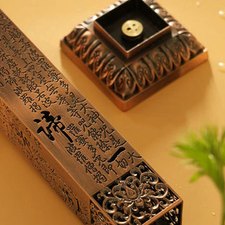Buddha Gift Heart Sutra Alloy Incense Holder Healing Home Decoration Incense Burner