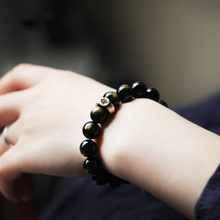 Buddha Gift Chinese Zodiac Natal Buddha Obsidian Purification Bracelet