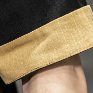 Buddha Gift Frog-Button Chinese Dragon Auspicious Cloud Embroidery Half Sleeve Shirt Cotton Linen Men Clothing