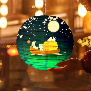 Buddha Gift DIY Rabbit Paper Lantern Lamp Mid-Autumn Festival Lantern Decoration