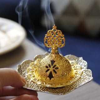 Buddha Gift Gold Leaf Coaster Spiritual Mini Alloy Metal Incense Burner