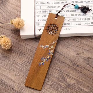 Buddha Gift 4Pcs Four Seasons Plum Orchid Bamboo Chrysanthemum Peking Opera Mask Wood Bookmarks With Gift Box